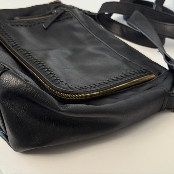 Black Faux Leather Crossbody Bag - Picture 3 of 12